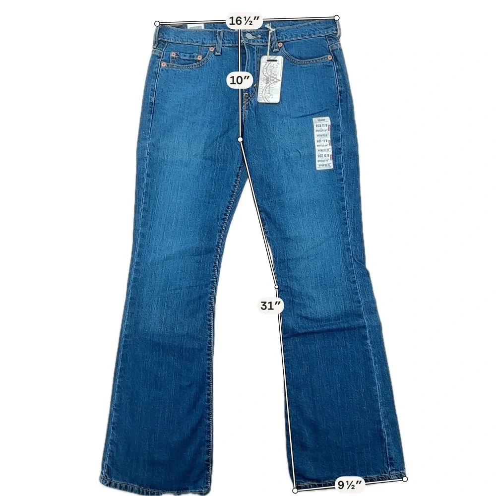 Levi's 515 Bootcut Jeans Womens 12M Blue Stretch Denim Y2K Dark Wash Cowgirl